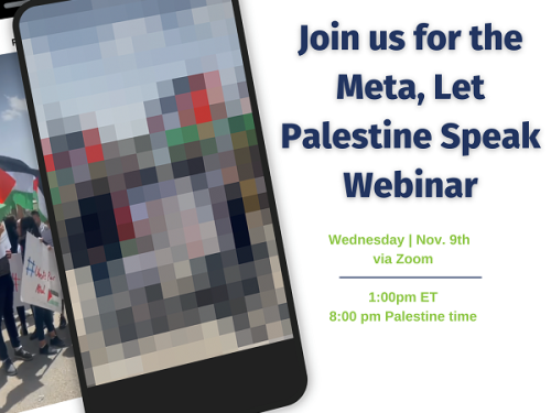 Join us for the Meta, Let Palestine Speak Webinar!