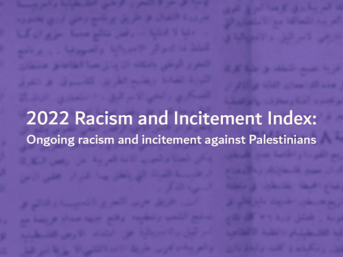 Index of Racism and Incitement 2022: 7amleh monitored 685 thousand  racist and inciting speeches in the Hebrew language.